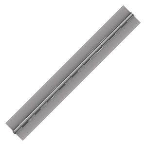 10096<br><b>STAINLESS STEEL CONTINUOS HINGE<br></b>SS-40150-093-5 X 72"B<br>No Holes<br>Mat. Thickness - .040"/19 GA<br>Open Width - 1.5"<br>Knuckle Length - .5"