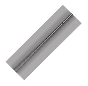 10149<br><b>STAINLESS STEEL CONTINUOUS HINGE<br></b>SS-120400-375-2X72"B<br>No Holes<br>Mat. Thickness - .120"/11 GA<br>Open Width - 4"<br>Knuckle Length - 2"