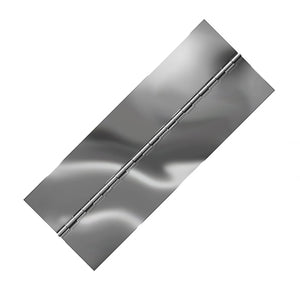 11483<br><b>STAINLESS STEEL CONTINUOUS HINGE<br>BRIGHT ANNEALED<br></b>BASS-60450-125-5 X 72" B<br>No Holes<br>Mat. Thickness - .060"/16 GA<br>Open Width - 4.5"<br>Knuckle Length - .5"