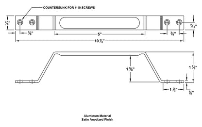 12570<br>5" ALUMINUM GATE HANDLE<br>AGH-500<BR>5" handle width