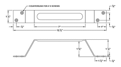 12573W<br>5" WIDE STAINLESS STEEL GATE HANDLE<br>SSGH-515<br>5" handle width.